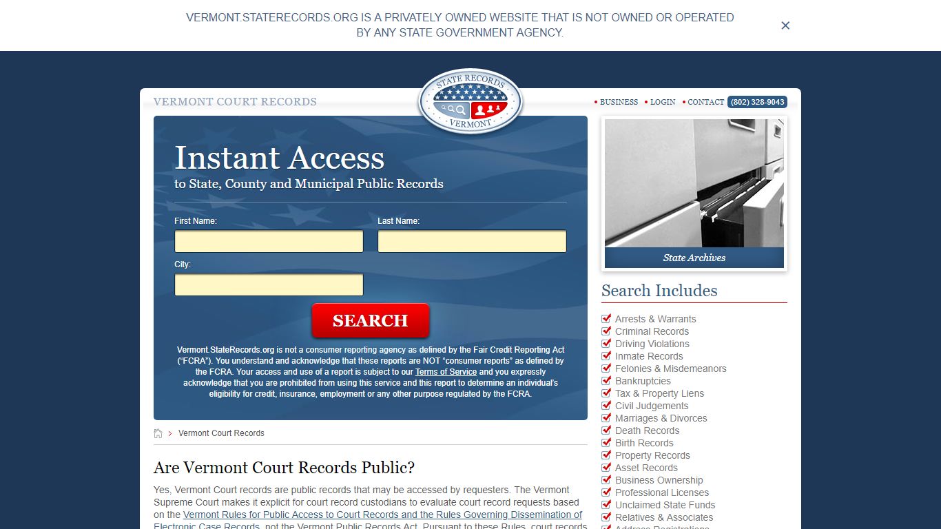 Vermont Court Records | StateRecords.org